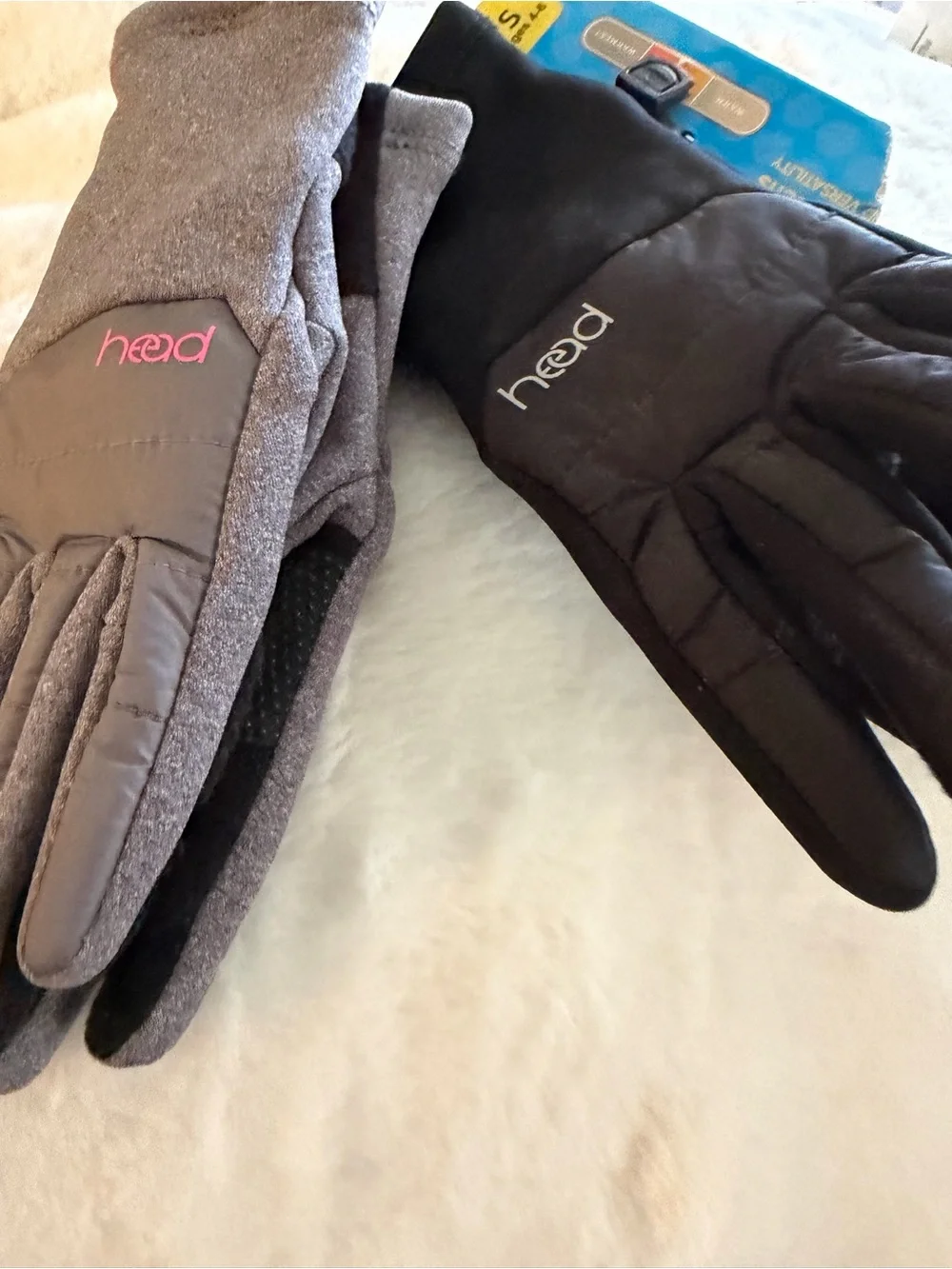 Head Gray Pink Kids Mittens